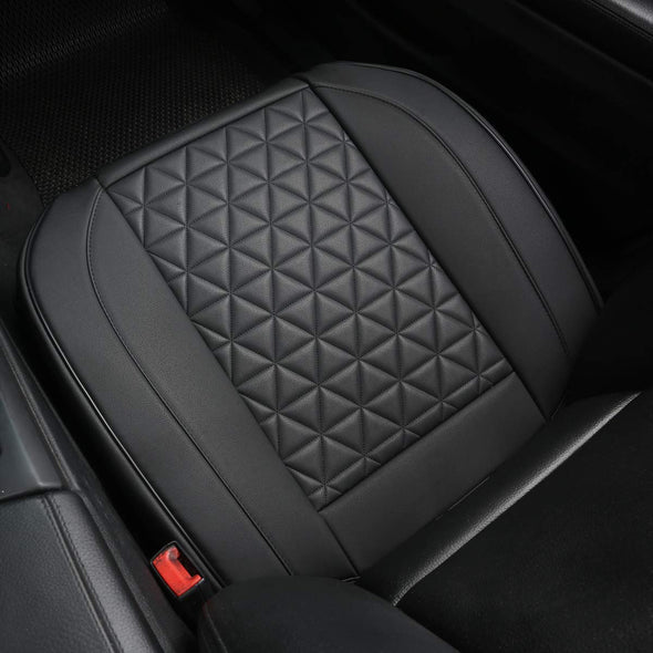Black Panther Luxury Faux Leather Car Seat Cover, Front Bottom Seat Cushion Cover, Universal - 1 Piece Black