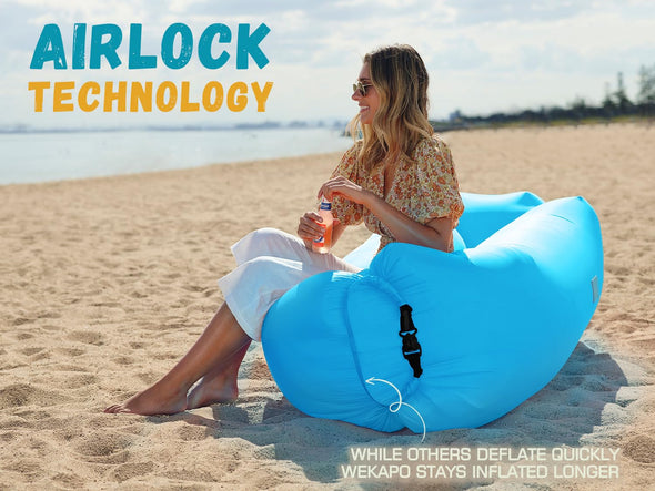 WEKAPO Inflatable Lounger Air Sofa for Traveling Camping Picnics & Music Festivals