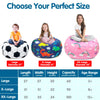 Lukeight Stuffed Storage Bean Bag Chair Cover for Kids, Dinosaur Zipper Beanbag Chair Cover