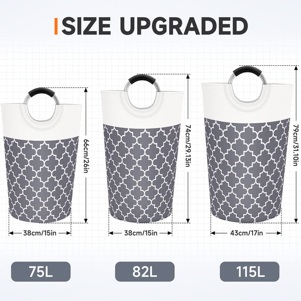 Fabspace Collapsible Tall Waterproof Laundry Basket with Handles for Travel Bathroom College Dorm Family