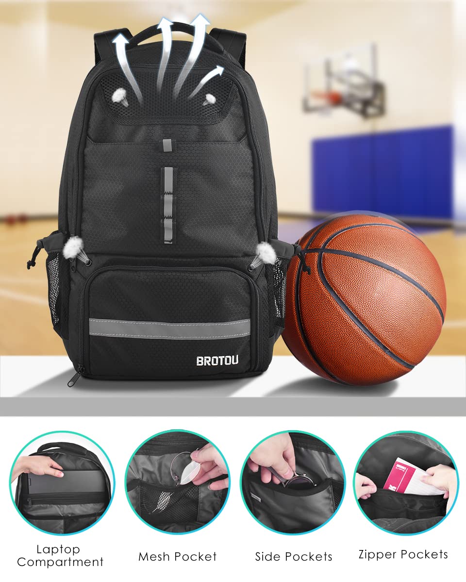 basketball backpack with laptop sleeve BROTOU Basketball Backpack – Kinzd