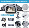 Siivton 4 Sides Expandable Pet Carrier, Airline Approved Soft-Sided Dog Cat Carrier Bag with Fleece Pad for Cats, Puppy and Small Animals (4 Extension Gray_Blue, L:18.0" L X 11.0" W X 11.0" H)