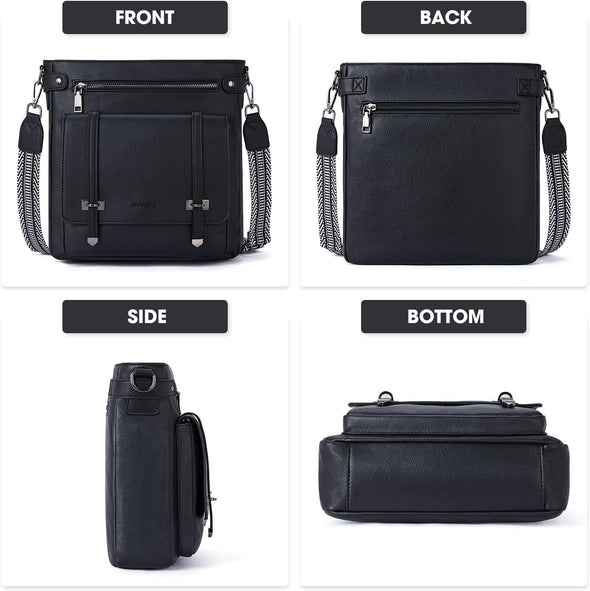 Crossbody Bags for Women,Multi Pocket Crossbody Purses Vegan Leather Shoulder Handbags Travel Purse Adjustable Strap