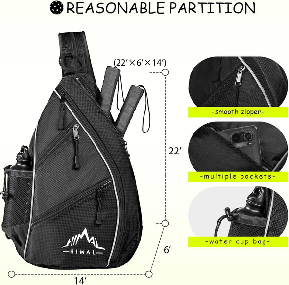 Himal Pickleball Bag Adjustable, Pickleball Backpack with Water Bottle Holder for Men and Women
