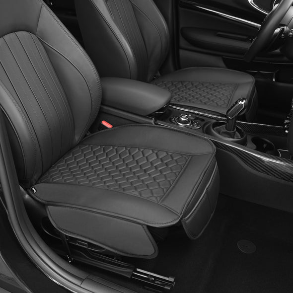 Elantrip Luxury Leather Car Seat Covers, Anti-Slip Waterproof & Full Protection Universal - Black, 2Pack