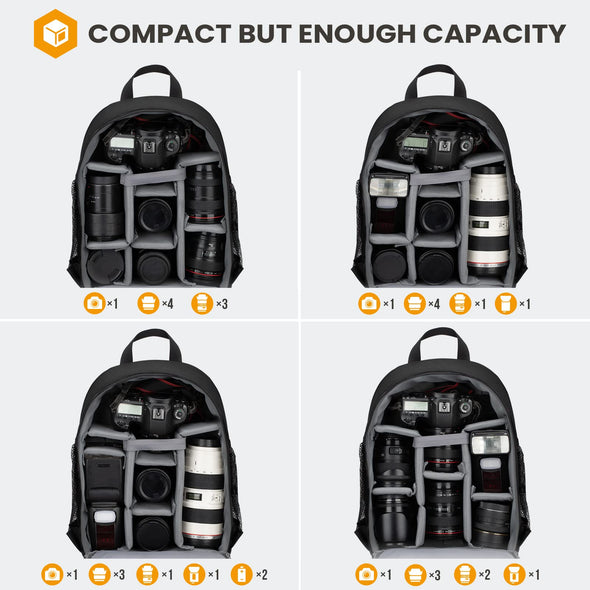 TARION Camera Backpack, Professional DSLR Camera Bag, Photograhy Backpack with Rain Cover Laptop Compartment