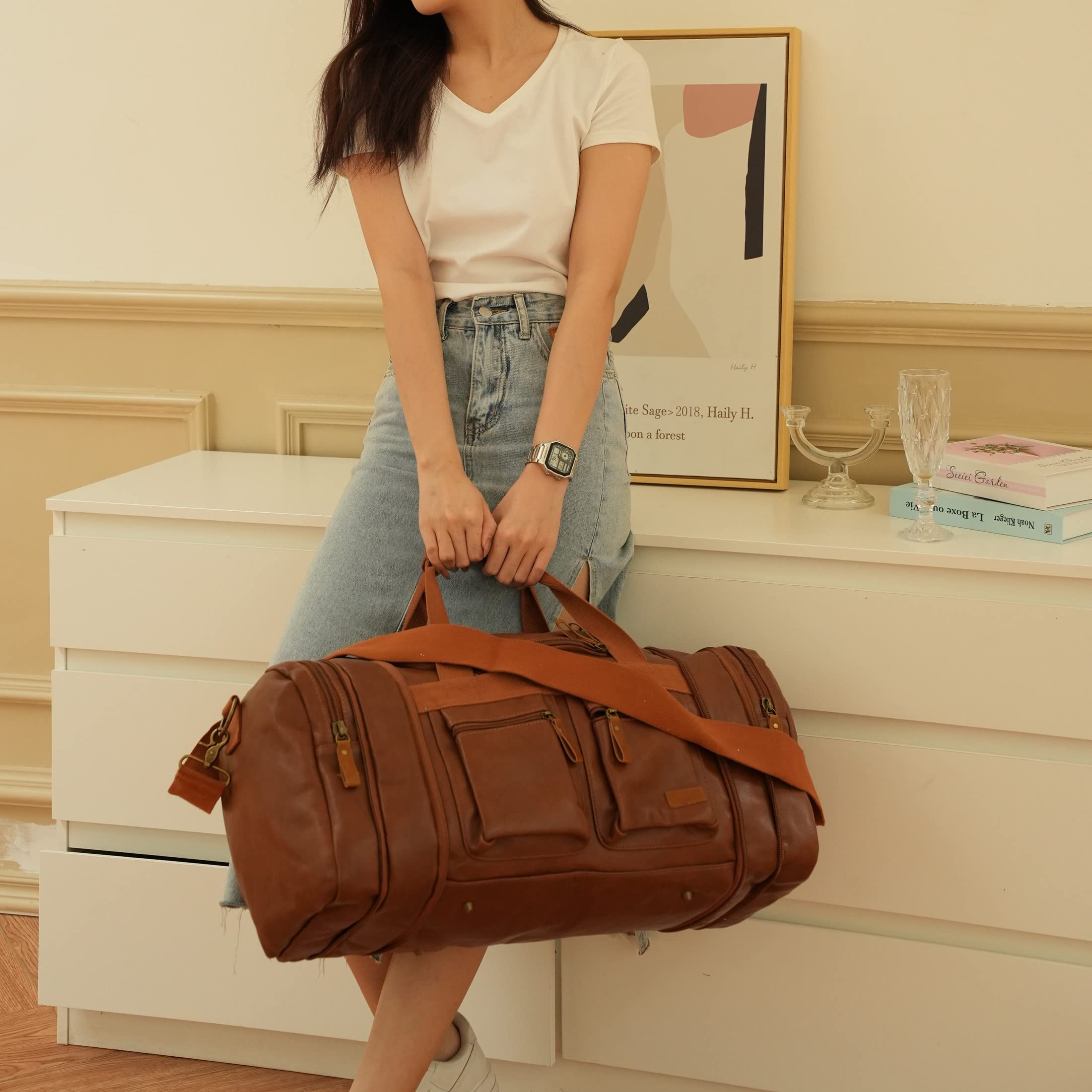 BAOSHA Dames Weekender Reistas Vrouwen Travel Duffle Bag BAOSHA Dames Weekender Reistas Vrouwen Travel Duffle Bag