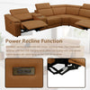 SIENWIEY Power Reclining Leather Sectional Sofa with Console/Cup Holders/USB port/Headrests