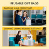 RACETOP 15 Pcs Iridescent Glossy Gift Bags Medium Size, 8X4X10 Inch Holographic Reusable Gift Bags with Handles & Sturdy Base, Ideal for Birthday, Wedding, Bachelorette, Party Favors, Holiday Goodie