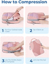 BAGSMART Compression Packing Cubes for Travel, Compressible Luggage Organizer for Cruise Ship, Lightweight Travel Essentials 6-Pack 1L+2M+2S+1Shoe Bag