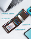 Airtag-Wallet-Mens-Slim-Rfid Blocking Wallet Leather with Money Clip Air Tag Wallet Card Holder Bifold Gifts for Men