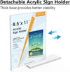Maxgear Acrylic Sign Holder 8.5X11 Inches 2 Pack, Double Sided Clear Display Stand Table Top Paper Holder, Vertical Menu Flyer Stand, Plastic Frame for Stores, Restaurants, Hotels, Office