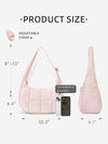 WESTBRONCO Small Puffer Crescent Shoulder Bag for Women, Nylon Quilted Shoulder Purses, Puffy Handbags with Adjustable Strap