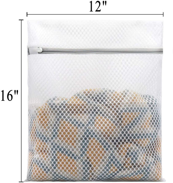 3Pcs Durable Honeycomb Mesh Laundry Bags for Delicates 12 X 16 Inches (3 Medium)