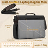 RAINSMORE Mens Messenger Bag 17-17.3 Inch Vintage Canvas Briefcase Water-Resistant Large Computer Laptop Bag Rugged Satchel Shoulder Bag for Work Travel, Bookbag for College