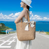 Large Straw Beach Bag: Women'S Handwoven Tote with Zipper Pocket - 2025 Lightweight Summer Purse for Travel & Work