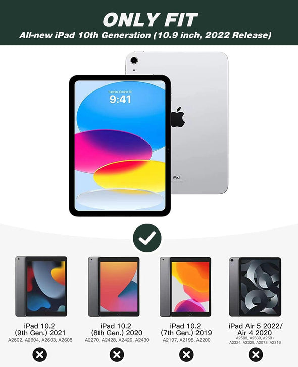 Zryxal Ipad (A16) Case/Ipad 10Th Generation Case [11-Inch 2025/10.9 Inch 2022] with Pencil Holder, Smart Cover with Soft TPU Back [Support Auto Wake/Sleep] (New Midnight Green)