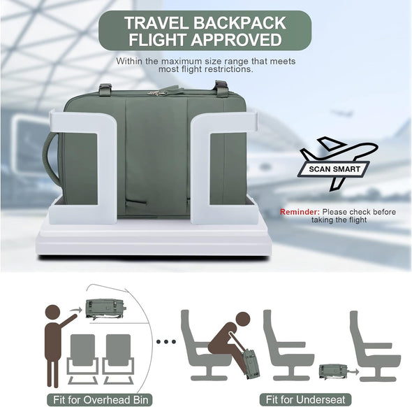 Coofay Travel Backpack for Women Men Airline Approved Carry on Backpack Flight Approved Waterproof Sports Luggage Backpack Casual Daypack Small Hiking Backpack