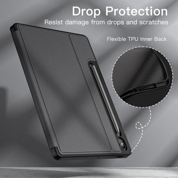 Jetech Case for Samsung Galaxy Tab S10 FE / S9 FE 10.9-Inch with S Pen Holder, Slim Folio Stand Protective Tablet Cover, Multi-Angle Viewing (Black)