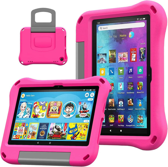 Fire HD 8 Tablet Case for Kids,Kindle Fire HD 8 Case,Amazon Fire Tablet 8 Cases,Dihines Shockproof Handle Stand Kids Case Cover for Amazon Kindle Fire HD 8/8 Plus(12/10Th Generation,2022/2024 Release)