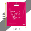 Thank You Bags for Business Small, 100 Pack Plastic Shopping Bags for Small Business, Merchandise Bags for Packaging Products, Retail Boutique Bags for Wholesale (Pink,Small(9X12))