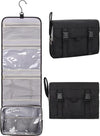Relavel Travel Hanging Toiletry Bag for Men Women Travel Kit Shaving Bag Waterproof Large Makeup Bag Wash Bag Makeup Organizer Cosmetic Case for Bathroom Shower Black