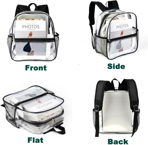 Keepcross 12X6X12 Clear Backpack for Stadium Events Clear Bag Stadium Backpack Mini Small for Sports Events Concerts Festivals Games, Women Men