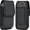 Ykooe Cell Phone Pouch Nylon Belt Holster Case Compatible with Iphone 16/15/14/13/12/11 Pro Max & plus Models, Samsung Galaxy S24/S23/S21 FE, Black–Xl