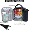 MIER Expandable Lunch Bag Insulated Lunch Box for Men to Work Travel Portable Lunchbox Bags with Shoulder Strap and Water Bottle Holder, Black
