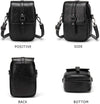 Myfriday Vintage Crossbody Phone Bag for Women, Small Leather Shoulder Purse and Handbag with Tassel&Rivet Decoration