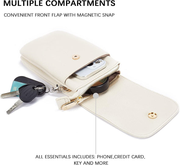 BOSTANTEN Vegan Leather Small Crossbody Bags for Women Designer Cell Phone Bag Wallet Purses Adjustable Strap