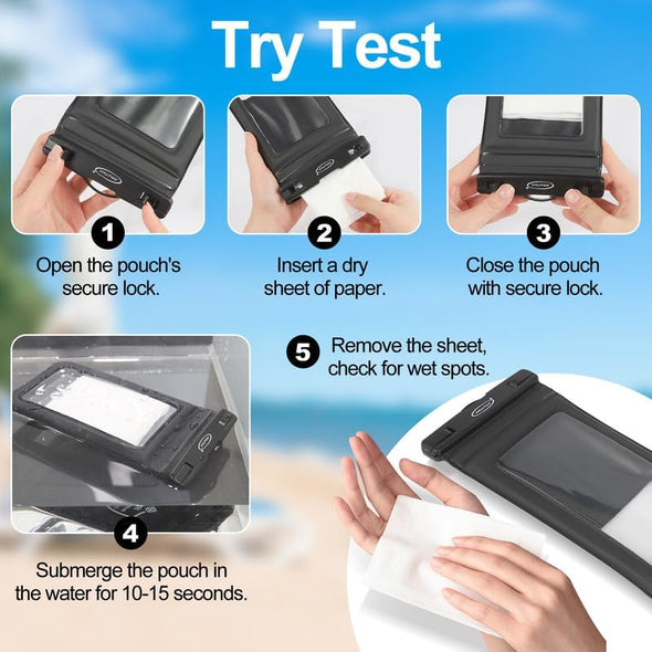 Airuntech Waterproof Phone Pouch,Waterproof Phone Case with Lanyard Protector for Iphone 15 14 13 12 11 Pro Max,Waterproof Cellphone Bag Beach Cruise Ship Essentials Vacation Accessories