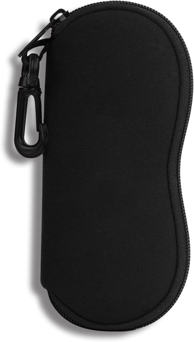 Hion Sunglasses Case Ultra Light Neoprene Zipper Eyeglass Soft Case with Belt Clip