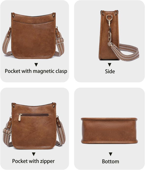 Purses for Women 3PCS, Crossbody Bags Set Large Leather Purse Shoulder Handbags with Wallet Adjustable Straps for Ladies Tote