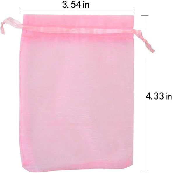 50Pcs Organza Bags-Mix Color 3.54''X4.33''(9X11Cm) Satin Drawstring Organza Pouch Wedding Party Favor Gift Bag Jewelry Watch Bags