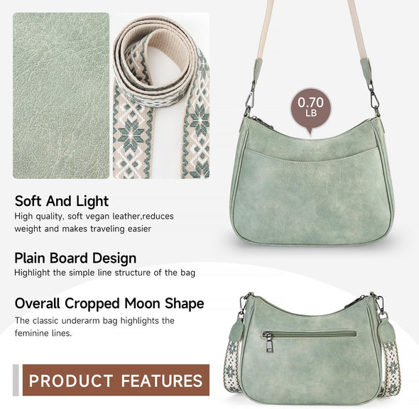 APHISON Trendy Leather Crossbody Purse with Adjustable Strap, Women'S Shoulder Handbag