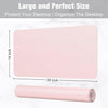 Hsurbtra Desk Pad, 30" X 14" PU Leather Desk Mat, XL Extended Mouse Pad, Waterproof Desktop Blotter Protector, Non-Slip Ultra Thin Large Laptop Keyboard Writing Mat for Office Home, Pink