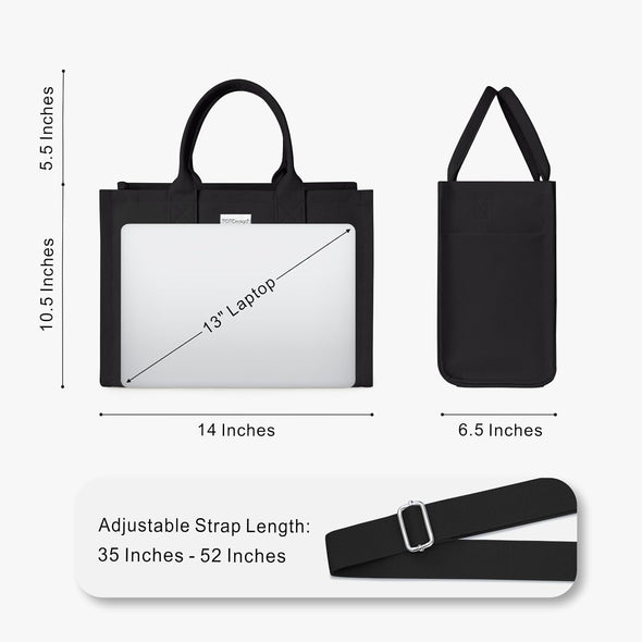 Topdesign Heavy-Duty Canvas Tote Bag for Women, Adjustable Crossbody/Shoulder Handbag with 9 Pockets, Everything Tote