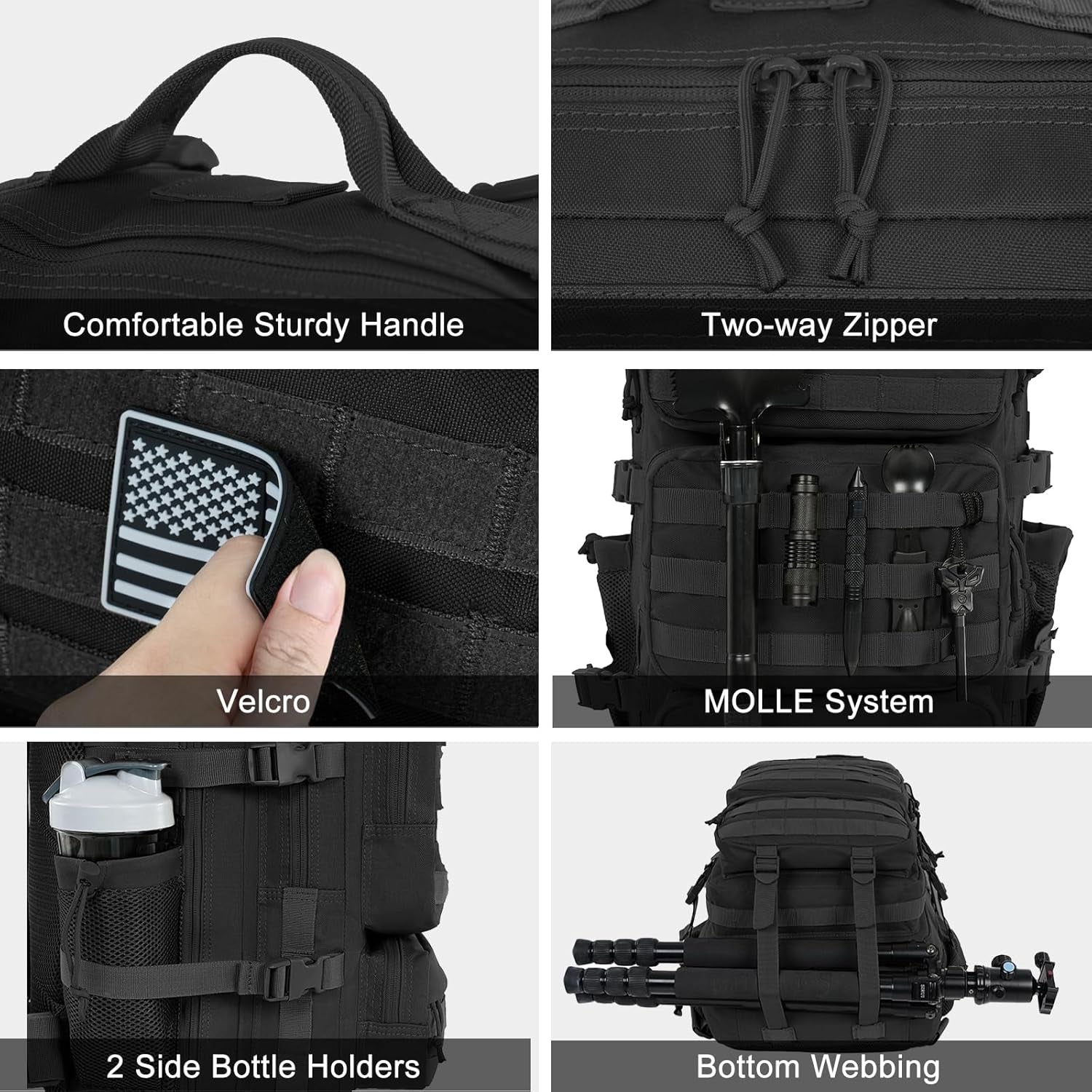Black Tactical Backpack 50L Black Tactical Backpack 50L