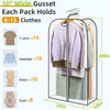 LANDNEOO 6 Pack Clear Garment Bags for Hanging Clothes with Zippers on Double Sides - 10'' Gusseted Clothes Storage for Coat, Dress, and Fur in Closet - 40'' Long Suit Bags