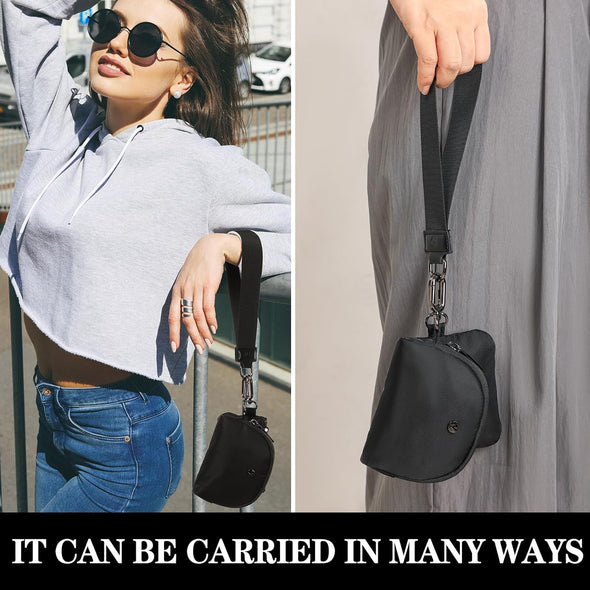 Keychain Wallet Wristlet Wallets for Women Mini Zip Dual Pouch Wristlet