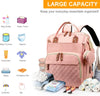 Diaper Bag with Changing Station, Waterproof 3 in 1 Baby Diaper Backpack with Foldable Changing Pad, Large Travel Back Pack for Baby Girl Boy, Peach Pink