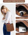 Purses for Women 3PCS, Crossbody Bags Set Large Leather Purse Shoulder Handbags with Wallet Adjustable Straps for Ladies Tote