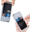 Hoblaze Phone Card Holder Stretchy Lycra Wallet Pocket Credit Card ID Case Pouch Sleeve Adhesive Sticker Compatible with Iphone Samsung Galaxy Android Smartphones - 3Pack Black