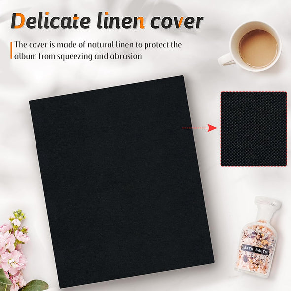 Popotop Photo Album 4X6 200 Pockets for Wedding Gifts,Linen Hardcover Picture Albums for Family Anniversary Baby Vacation Pictures