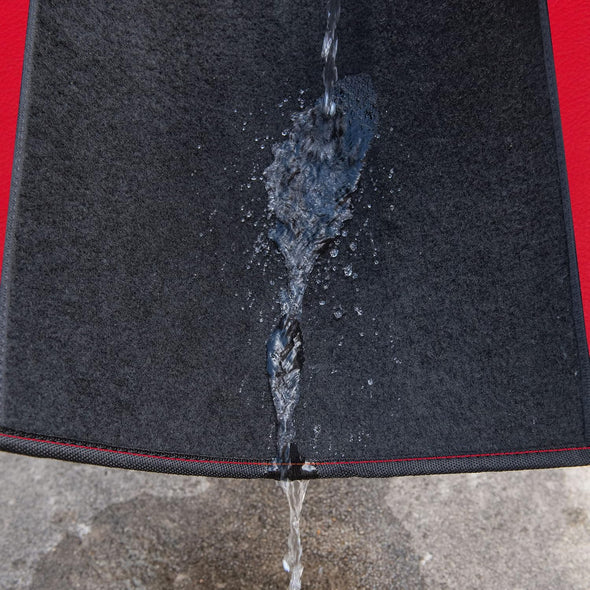 CAR PASS Waterproof Car Floor Mat, Universal Fit Car Mats with Driver Heel Pad, Leather Car Carpet, Anti-Slip Nibbed Backing Floor Mats for SUV, Vans,Sedan,Truck, Automotive Set for Women (Black Red)