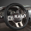 West Llama Customized Auto Car Steering Wheel Cover for Dodge RAM 1500 2500 3500, 15.5-16 Inch (Black-Large Size)