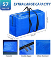 57 Gallon Extra Large Storage Bags, XXL Jumbo Large Moving Bags Heavy Duty, Storage Totes Moving Boxes Supplies for College, Foldable Duffle Bag for Travel, Christmas Tree Bag, 42X23X13.5Inch - 2PACK