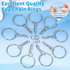 Paxcoo 50Pcs Keychains with Chain and 50 Pcs Jump Rings, Keychain Rings Kit Findings Bulk for Keychain Making Supplie DIY Crafts