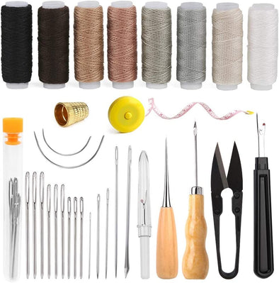 BAGERLA Upholstery Repair Sewing Kit Heavy Duty Sewing Kit with Awl Tools, Seam Ripper, Hand Stitching Needles, Upholstery Thread, Leather Craft Tool Kit for Shoes Sofa Tent Carpet Leather Craft DIY
